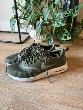 Nike Olive Green and White Running Shoes
